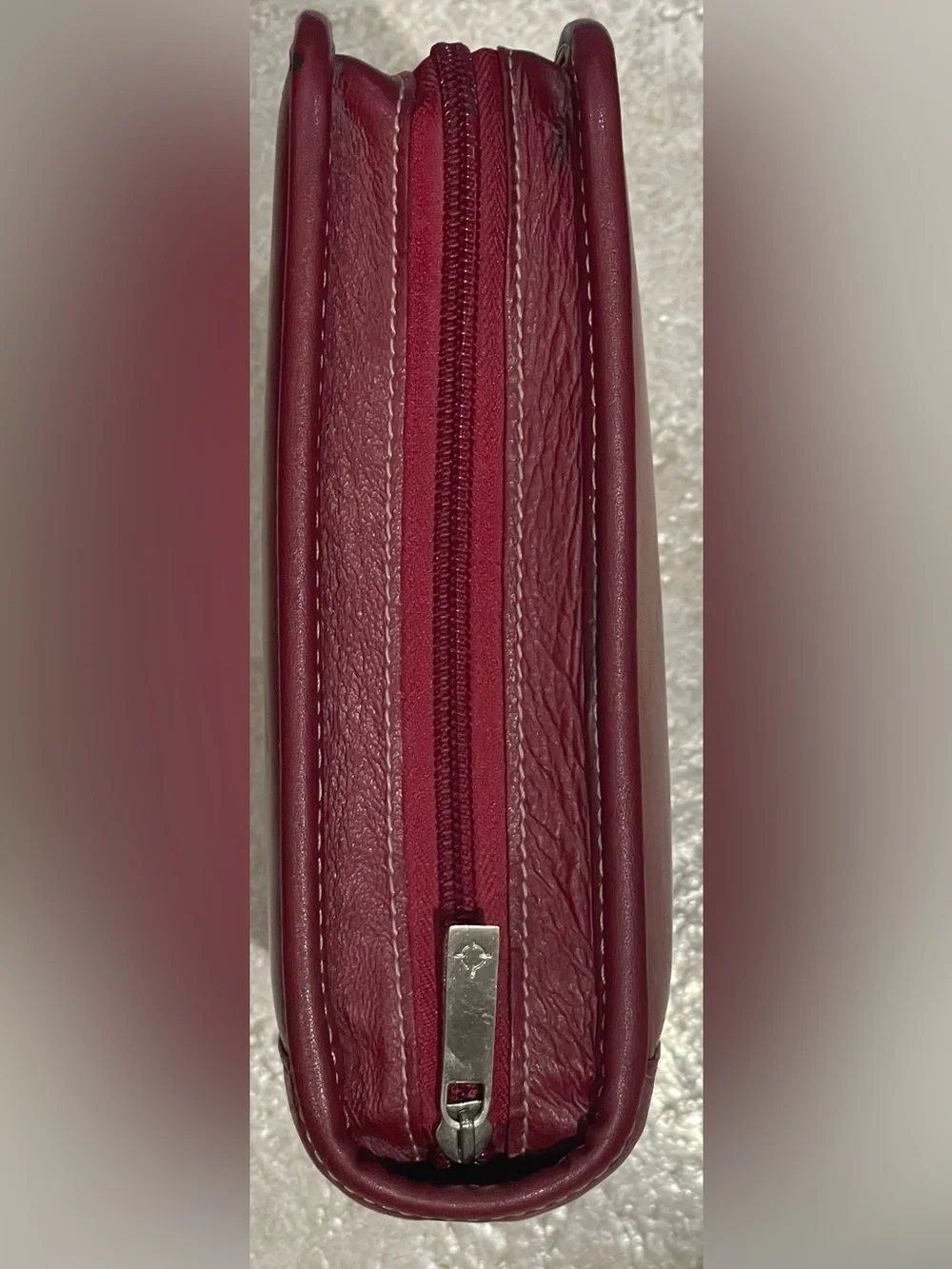 Franklin Covey Red Leather 7 1/2” Ring Planner Binder
